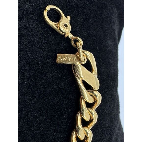 Vintage Monet‎ Gold Tone Figaro Link Chain Link Classic Style Bracelet 7” - Picture 4 of 8